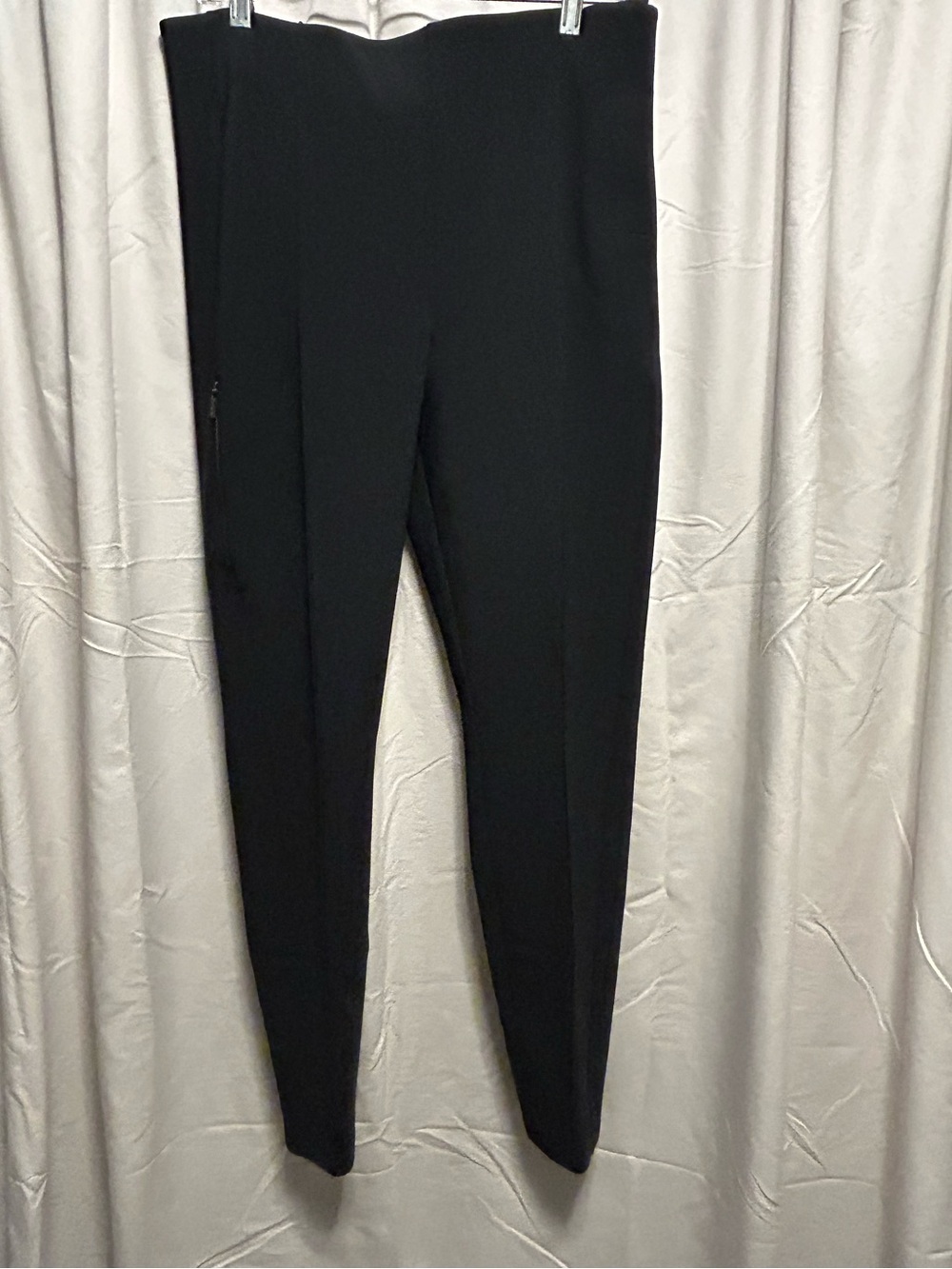 Athleta Black High-Rise Skinny Ponte Pants side zipper